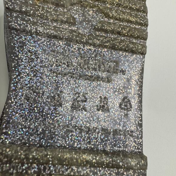 MINI MELISSA Silver Sparkle Slide Sandals With Strap 10 - Picture 5 of 6